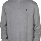 Polo Ralph Lauren Mens Half Zip French Rib Cotton Sweater Grey Heather S NEW