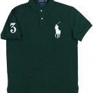Polo Ralph Lauren Men's Custom Slim Fit Mesh Big Pony Shirt Green pony White S