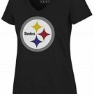 NEW '47 Pittsburgh Steelers Women's Ultra Rival V-Neck T-Shirt Black S OR M