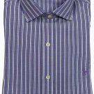 Ralph Lauren Polo Mens Spread Collar Easy Care Dress Shirt Purple STRIPED NEW