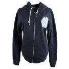 NIKE WOMENS HOODED SWEATSHIRT HOODIE HOODY NAVY BLUE CHINA 444781 M FZ LADIES