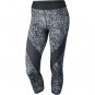 NIKE PRO HYPERCOOL WOMENS XS DRI-FIT WORKOUT TIDAL MULTI CAPRIS GREY 725473 021