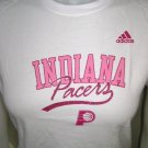 ADIDAS INDIANA PACERS WOMENS WHITE PINK EVERYDAY T SHIRT MEDIUM M MD NBA LADIES