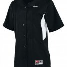 Nike Womens Stock Full Button Softball Jersey BLACK WHITE 453380 SZ XXL 2XL NEW