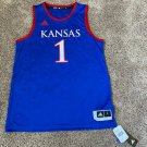 MENS ADIDAS KANSAS JAYHAWKS Replica #1 Basketball Jersey BLUE L 2XL XXL NEW
