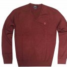 Ralph Lauren Men's Polo V-Neck Pima Cotton Pony Logo Sweater RED S NEW NWT