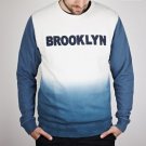 $140 PUMA BROOKLYN LOGO CREW SWEAT PRISTINE SWEATSHIRT BLUE MENS L LG TOP BWGH