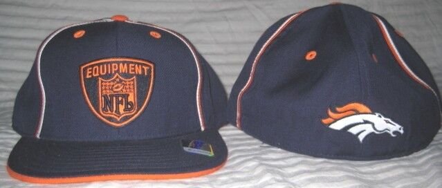 DENVER BRONCOS REEBOK HAT NEW 7 7/8 FITTED CAP FOOTBALL 100% WOOL NWT BLUE
