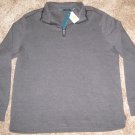 NEW PERRY ELLIS 1/4 Half Zip SHIRT TOP Jacket MEDIUM M MD GREY GRAY BLACK $79.50