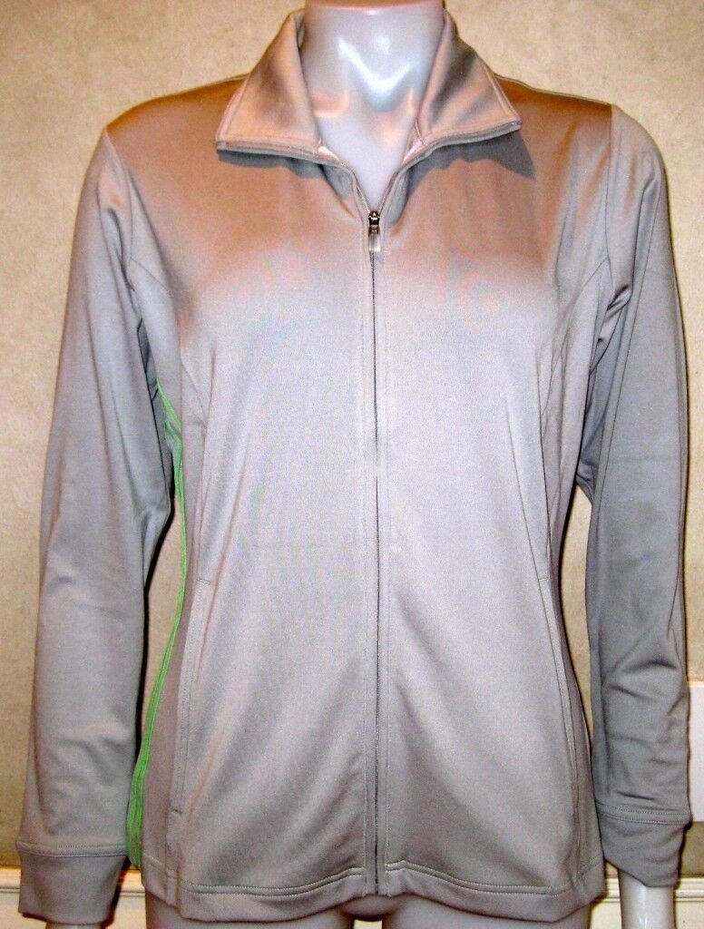 NEW ADIDAS GOLF STRETCH TRACK TOP JACKET WOMENS MEDIUM M MED CLIMALITE GRAY