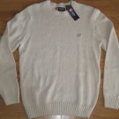 NEW CHAPS KNIT SWEATER COTTON CREAM WHITE 100% COTTON XL EXTRA LG $69.50 KNITTED