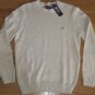 NEW CHAPS KNIT SWEATER COTTON CREAM WHITE 100% COTTON XL EXTRA LG $69.50 KNITTED
