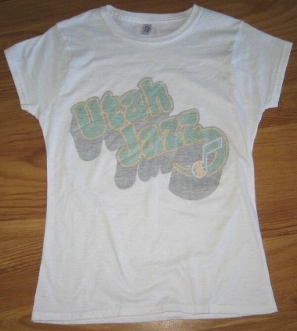 NEW UTAH JAZZ NOTE LOGO LADIES WOMENS FITTED T SHIRT MEDIUM MED M