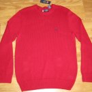NEW CHAPS KNIT SWEATER COTTON RED 100% COTTON LARGE L LRG LG NWT $69.50 KNITTED
