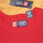 NEW CHAPS KNIT SWEATER COTTON RED 100% COTTON LARGE L LRG LG NWT $69.50 KNITTED