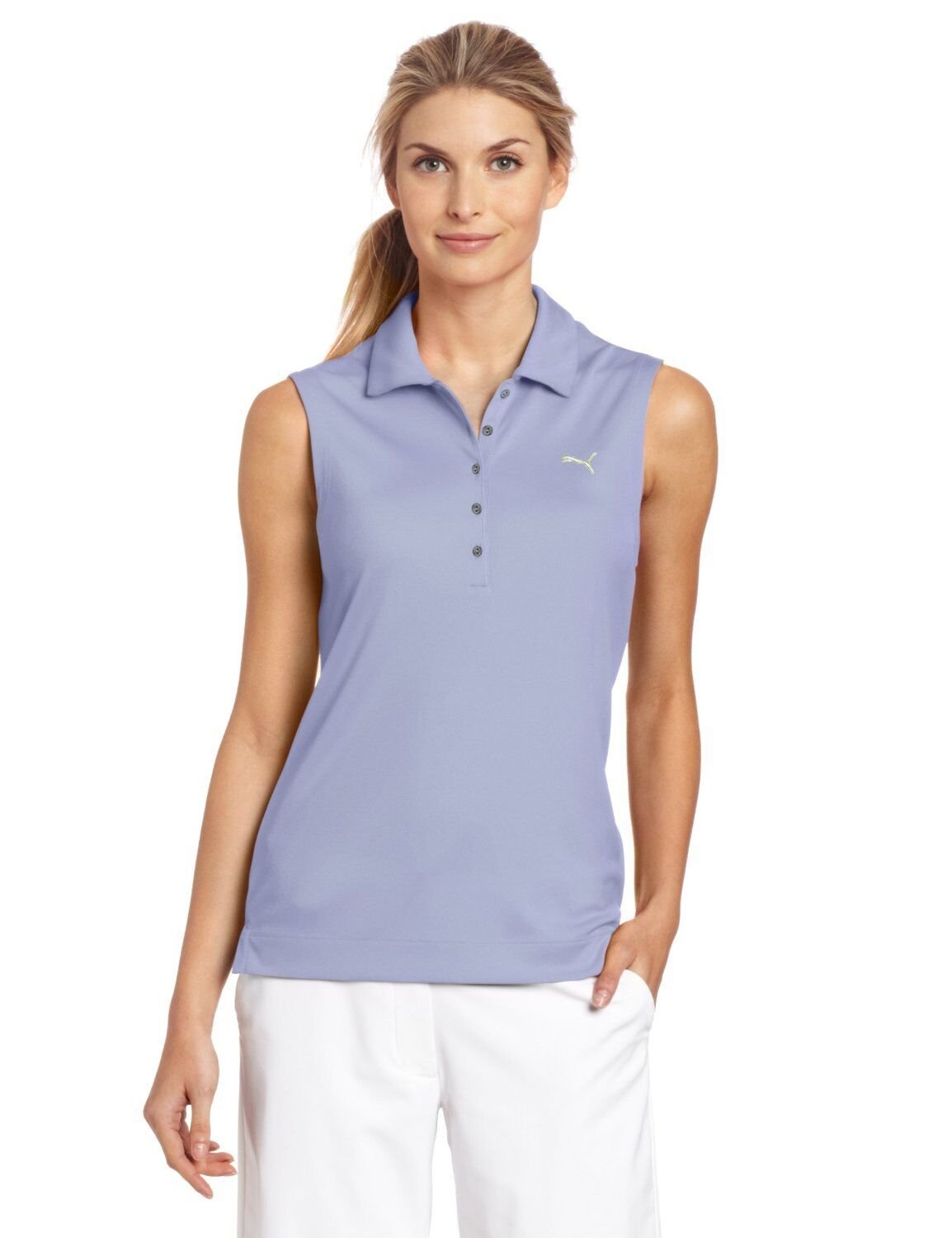 New Women's S Puma Golf Dry Cell Solid Sleeveless Polo Persian Violet 562680 08