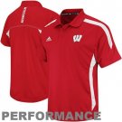 ADIDAS WISCONSIN BADGERS CLIMALITE COACHES SIDELINE POLO SHIRT SMALL SM S RED