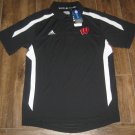 ADIDAS WISCONSIN BADGERS CLIMALITE COACHES SIDELINE POLO SHIRT SMALL SM S BLACK