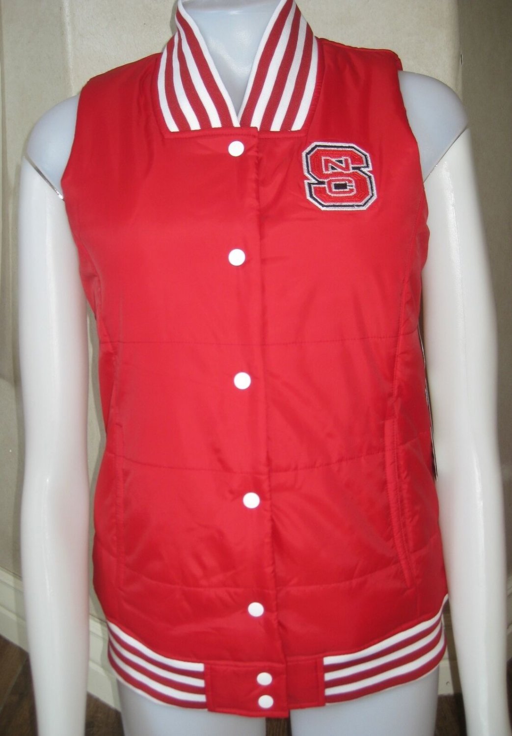 ADIDAS NC NORTH CAROLINA STATE WOLFPACK VEST JACKET WOMENS SMALL SM S RED NEW