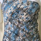 Jantzen Swim Essence One Piece RUCHED SZ ONE SHOULDER BLUE WHITE TAN BLACK NWT