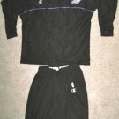 NBA CHAMPION UTAH JAZZ GAME USED JACKET 48 PANTS 40 JERSEY UNIFORM BLANK BLACK