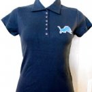 DETROIT LIONS WOMENS POLO GOLF MEDIUM M SHIRT 8 10 BLACK NEW COTTON