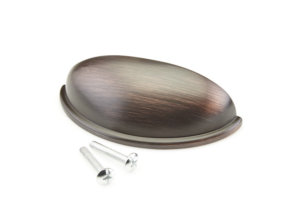 Cornerstone Fixtures - 15 Pack Oil Rubbed Bronze Drawer Bin Cup Handle Pulls 3-Inch Center Holes