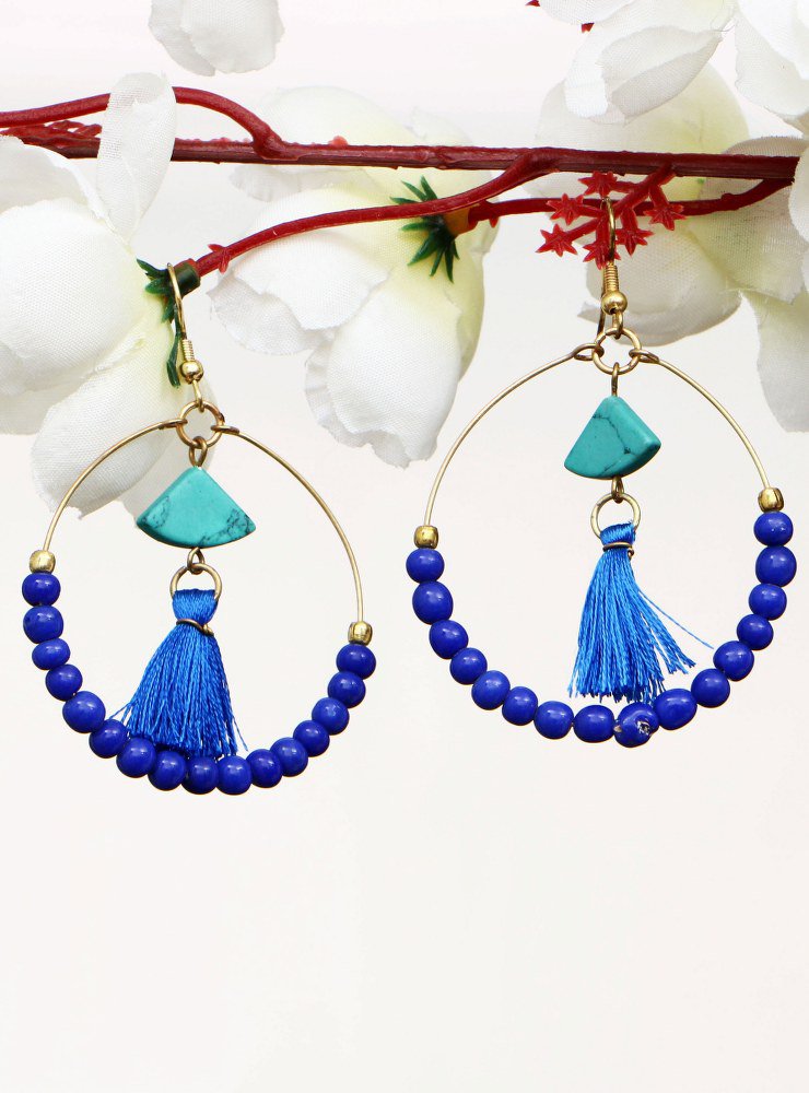 Handmade Artificial Earrings Skydiver Color