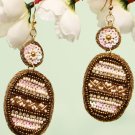 Handmade Artificial Earrings Cloud Dancer And Golden Color