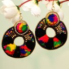 Handmade Artificial Earrings Jet Black Color