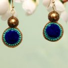 Handmade Artificial Earrings Sodalite Blue And Blue Topaz Color