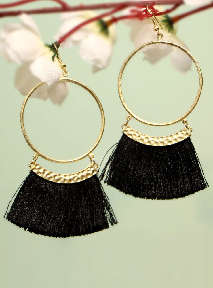 Handmade Artificial Earrings Moonless Night Color