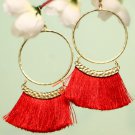 Handmade Artificial Earrings Fiery Red Color