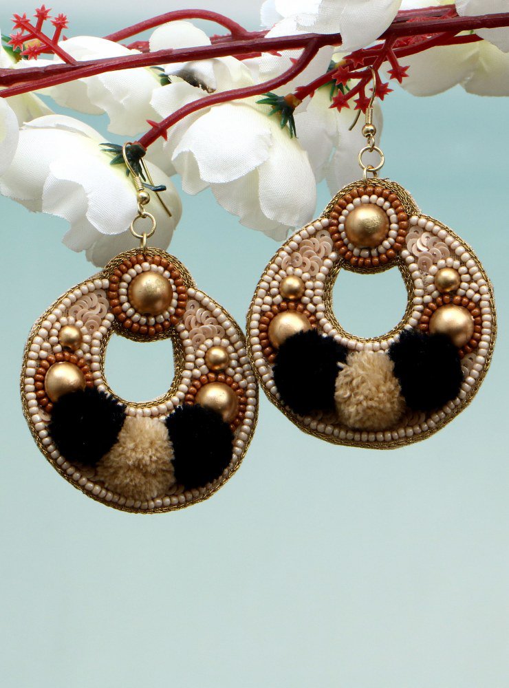Handmade Artificial Earrings Phantom And Sun Kiss Color