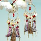 Handmade Artificial Earrings Ochre Color