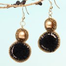 Handmade Artificial Earrings Caviar And Golden Color