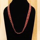 Handmade Artificial Necklace Tango Red And Golden Color