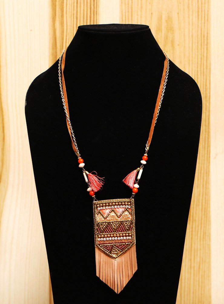 Handmade Artificial Necklace Hazel And Pheasant Color