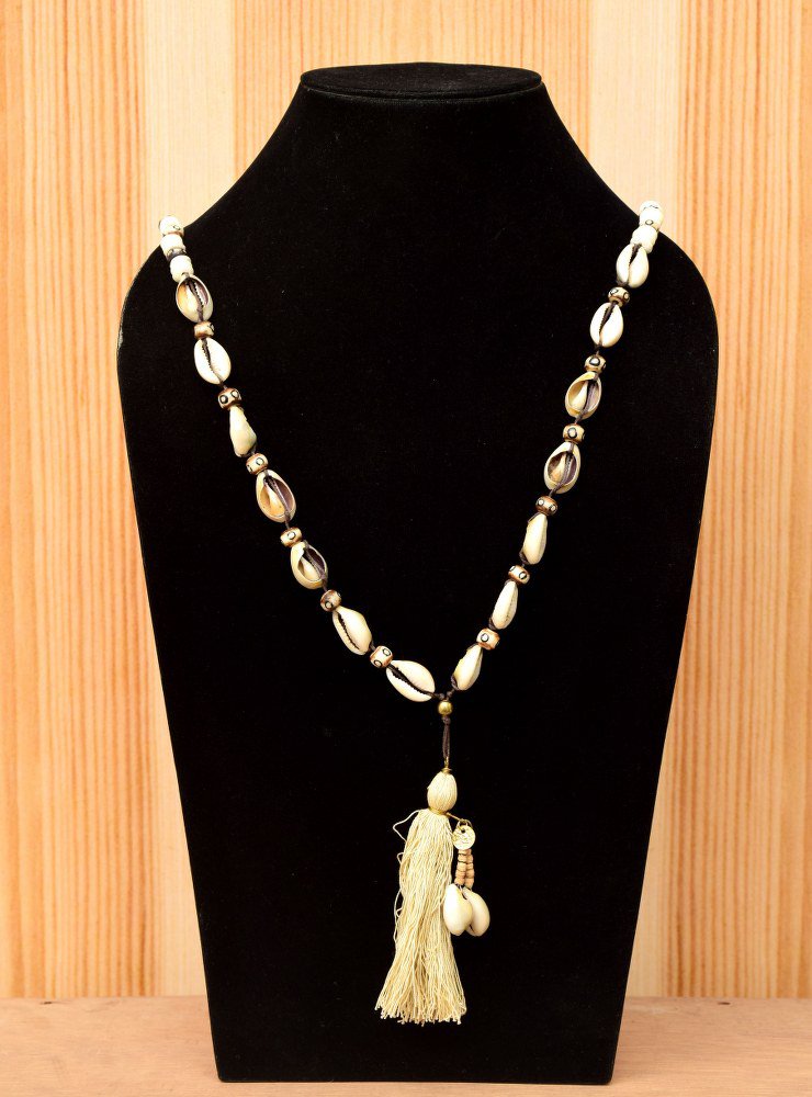Handmade Artificial Necklace Papyrus And Alabaster Gleam Color