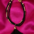 Handmade Artificial Bracelet Black Bean And Banana Crepe Color