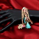 Handmade Artificial Bracelet Aquarius, Scallop Shell And Goldfinch Color