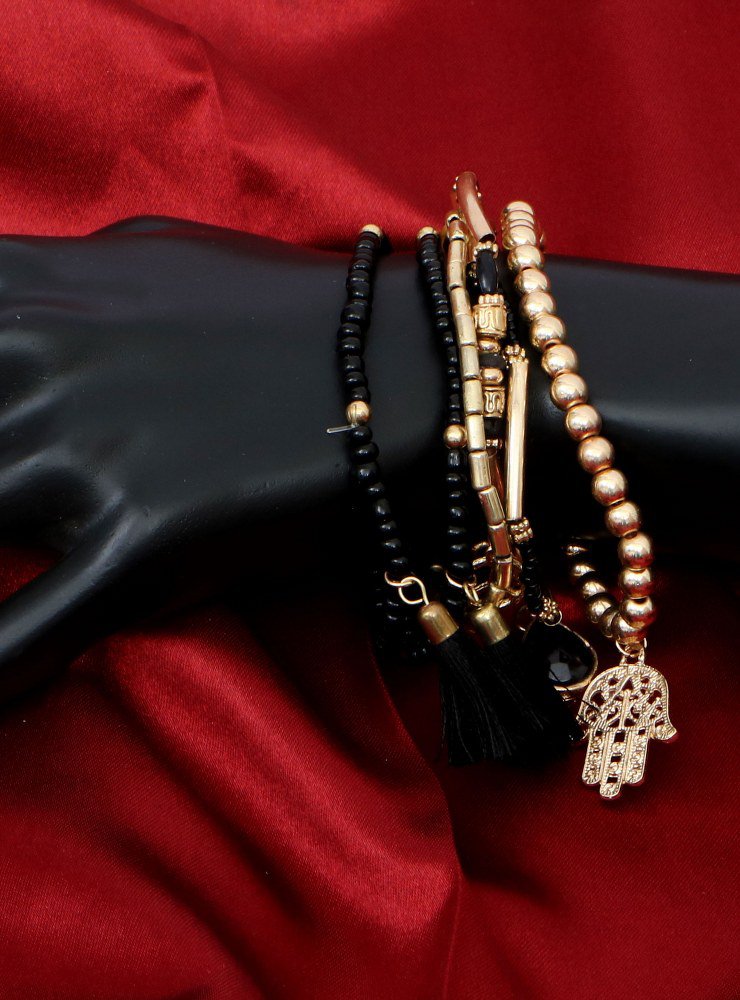Handmade Artificial Bracelet Phantom And Golden Rod Color