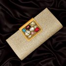 Embroidery Clutch Parchment And Snapdragon Color