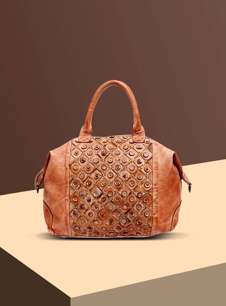 Leather Bag Carnelian Color