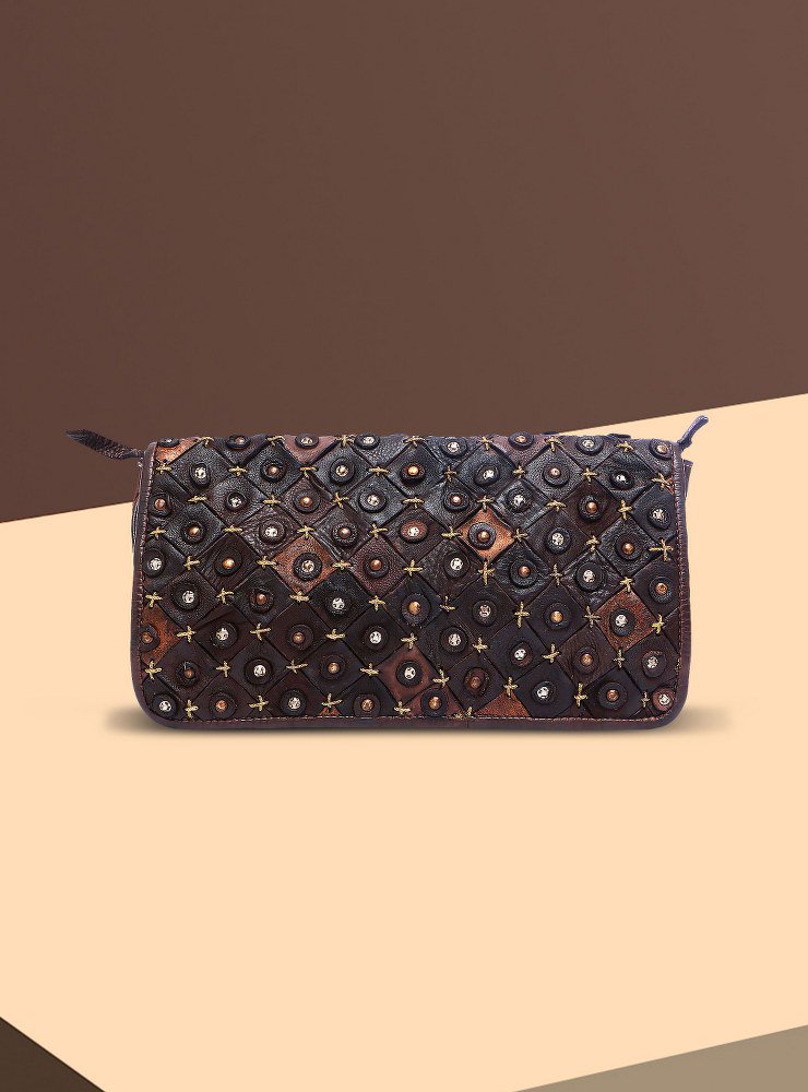 Leather Bag Brown Stone Color