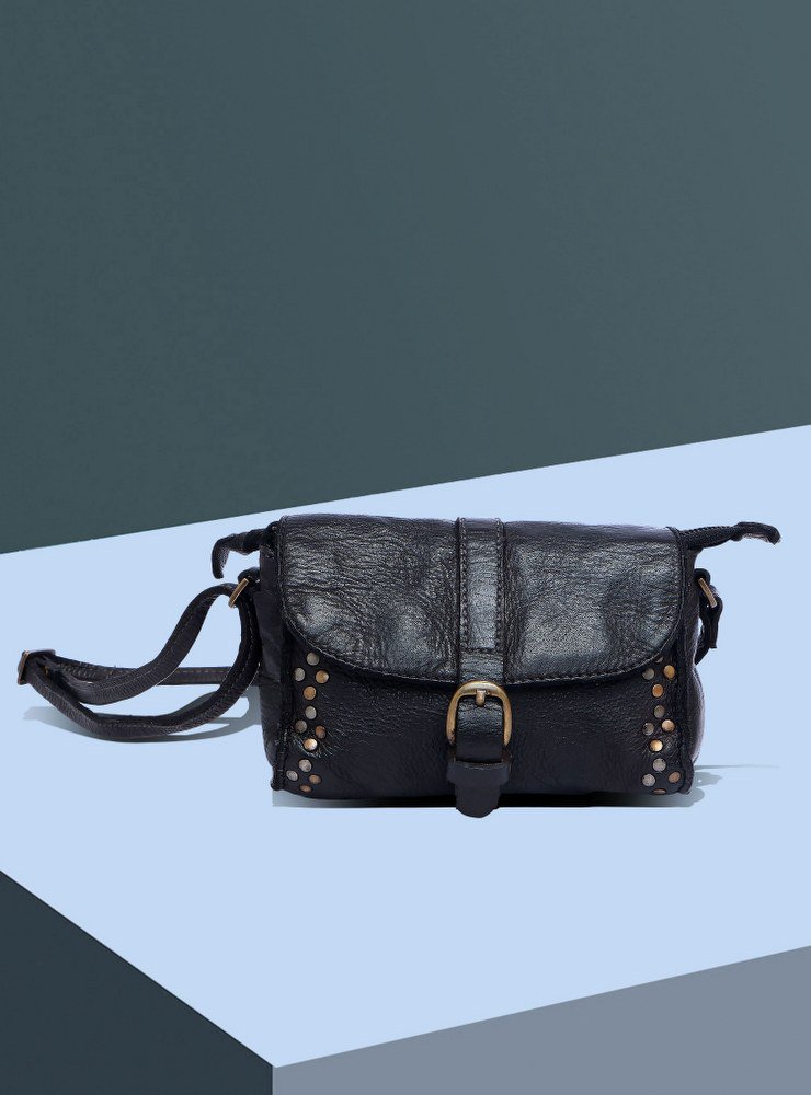 Leather Bag Jet Black Color