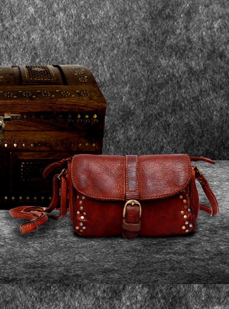 Leather Bag Barn Red Color