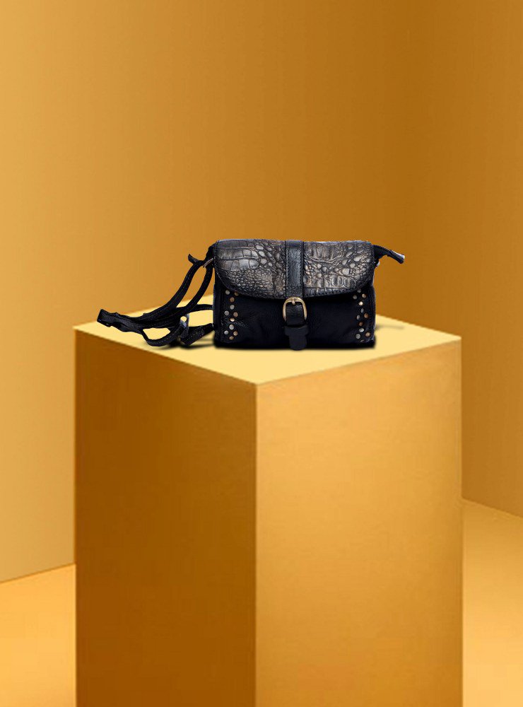 Leather Bag Pirate Black Color