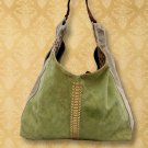 Leather Bag Shamrock And Silver Cloud Color