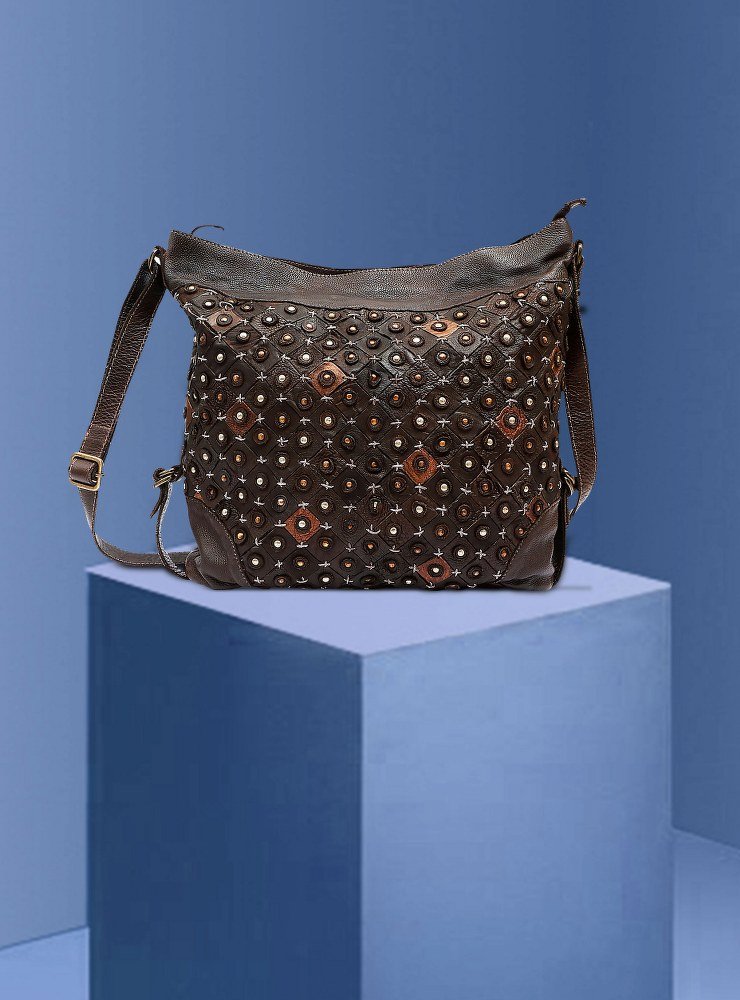 Leather Bag Rum Raisin Color